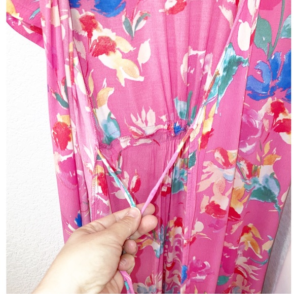 VICI Pink Bardot Floral Maxi Wrap Dress SZ: Small - Picture 11 of 15